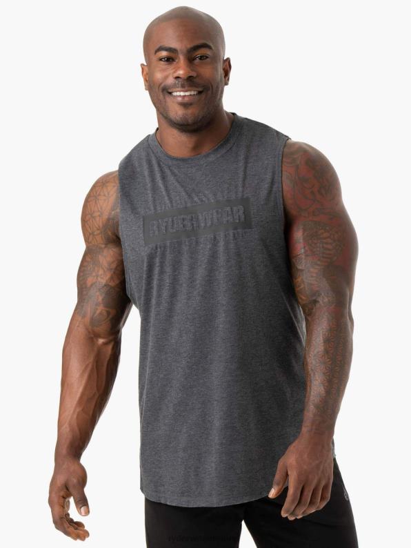 Ryderwear Iron Baller Tank Charcoal Marl Men Clothing 4Z2T1349