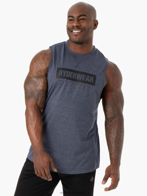 Ryderwear Iron Baller Tank Navy Marl Men Clothing 4Z2T1348