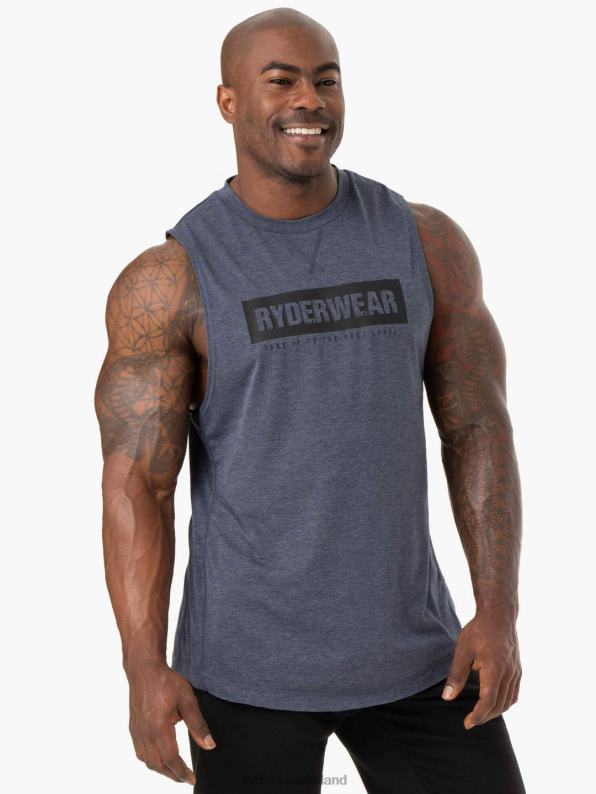 Ryderwear Iron Baller Tank Navy Marl Men Clothing 4Z2T1348