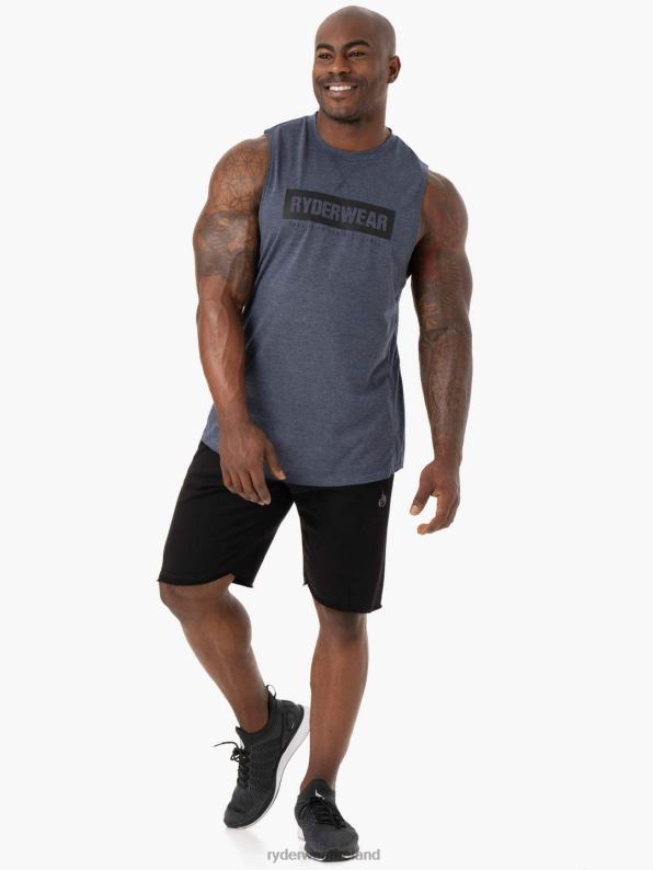 Ryderwear Iron Baller Tank Navy Marl Men Clothing 4Z2T1348