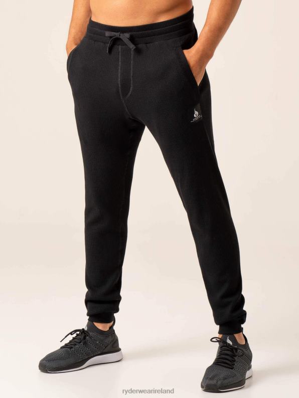 Ryderwear Waffle Lounge Pants Black Men Clothing 4Z2T1424