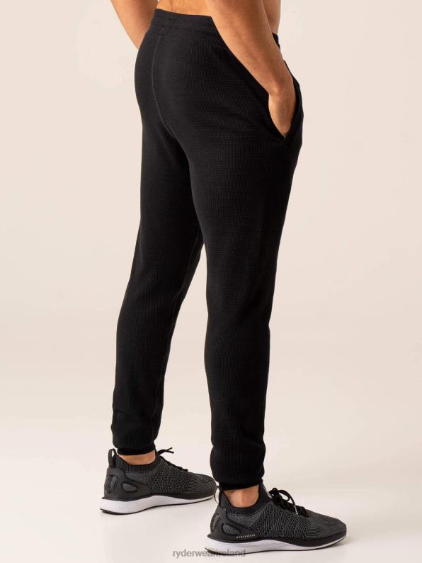 Ryderwear Waffle Lounge Pants Black Men Clothing 4Z2T1424