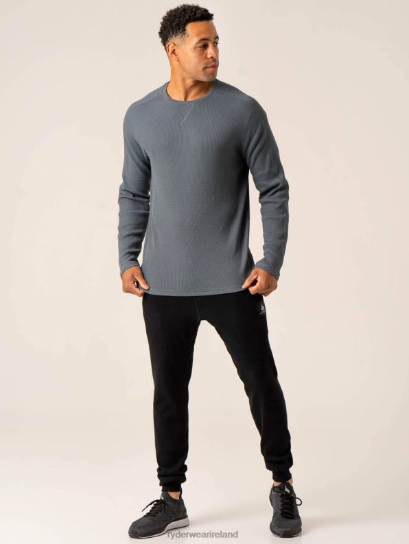 Ryderwear Waffle Lounge Pants Black Men Clothing 4Z2T1424