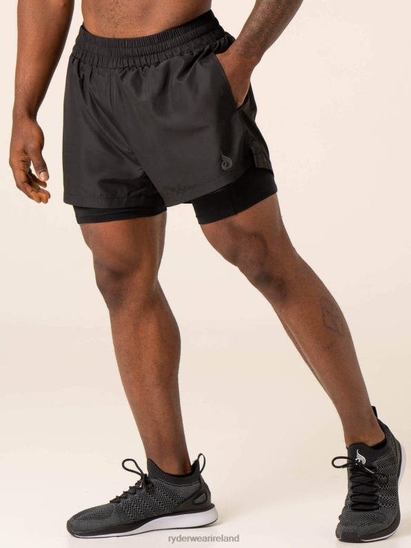 Ryderwear Advance 2 In 1 Training Short Black Men Clothing 4Z2T1147