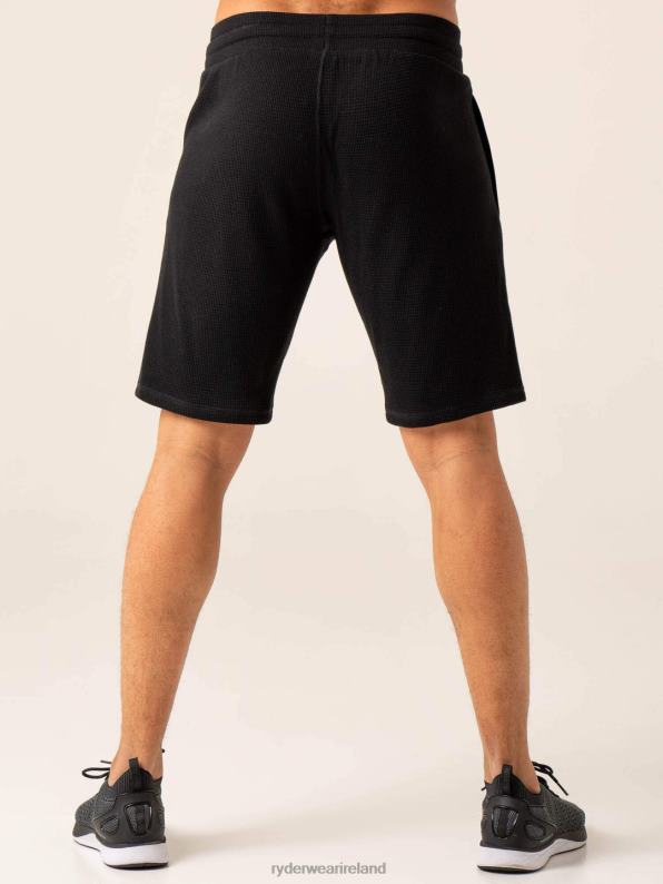 Ryderwear Waffle Lounge Shorts Black Men Clothing 4Z2T1135