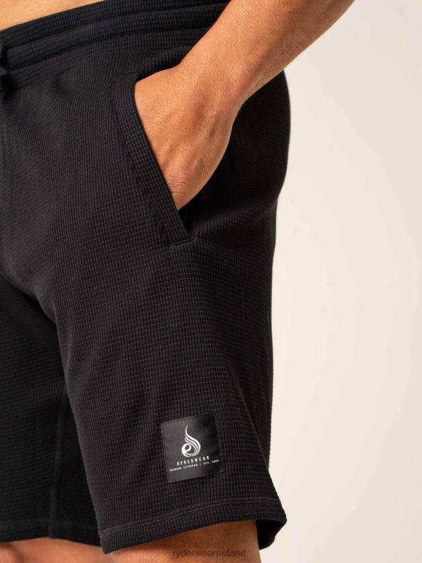 Ryderwear Waffle Lounge Shorts Black Men Clothing 4Z2T1135