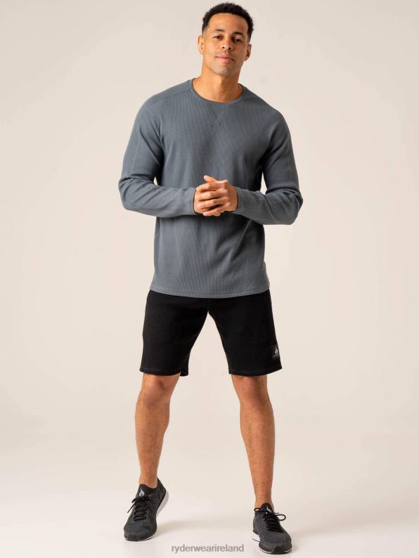 Ryderwear Waffle Lounge Shorts Black Men Clothing 4Z2T1135
