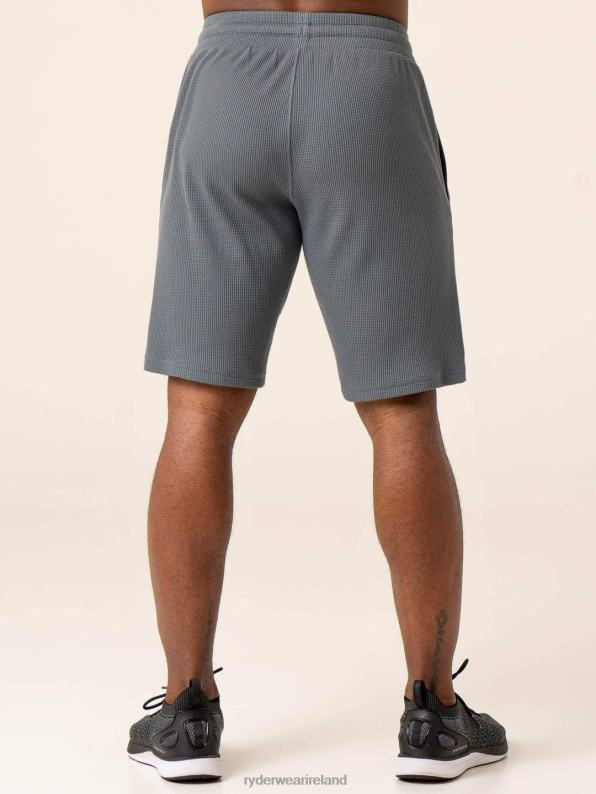 Ryderwear Waffle Lounge Shorts Steel Blue Men Clothing 4Z2T1134