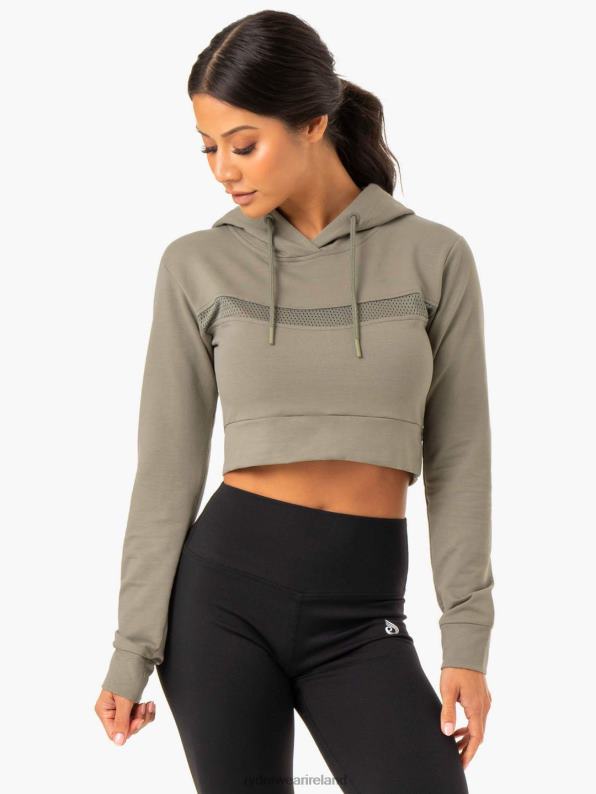 Ryderwear Hybrid Fitted Hoodie Khaki Women Clothing 4Z2T993