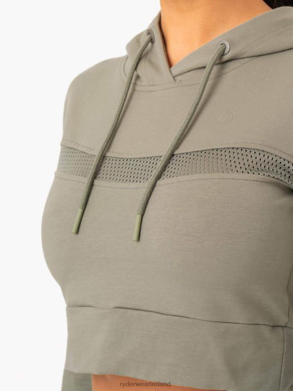 Ryderwear Hybrid Fitted Hoodie Khaki Women Clothing 4Z2T993