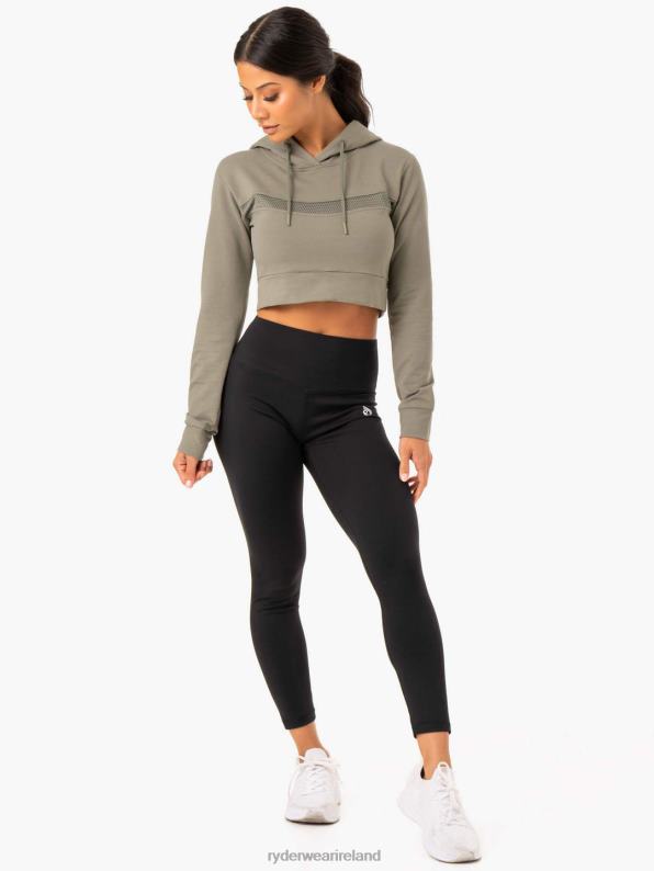 Ryderwear Hybrid Fitted Hoodie Khaki Women Clothing 4Z2T993