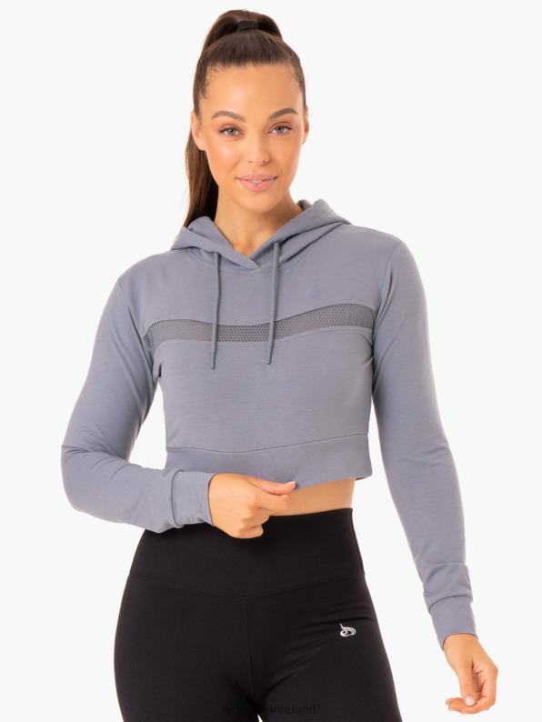 Ryderwear Hybrid Fitted Hoodie Steel Blue Women Clothing 4Z2T992