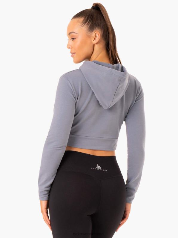 Ryderwear Hybrid Fitted Hoodie Steel Blue Women Clothing 4Z2T992