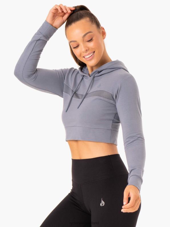 Ryderwear Hybrid Fitted Hoodie Steel Blue Women Clothing 4Z2T992