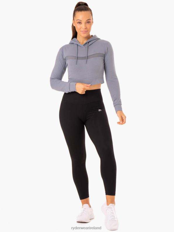 Ryderwear Hybrid Fitted Hoodie Steel Blue Women Clothing 4Z2T992