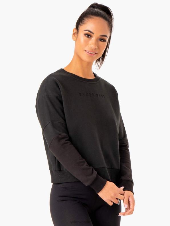 Ryderwear Hybrid Pullover Jumper Black/Charcoal Women Clothing 4Z2T989
