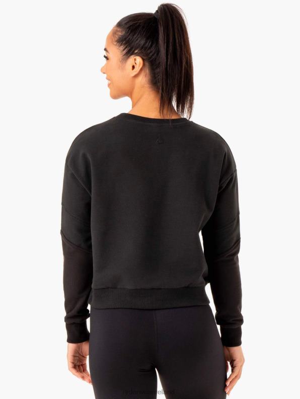 Ryderwear Hybrid Pullover Jumper Black/Charcoal Women Clothing 4Z2T989