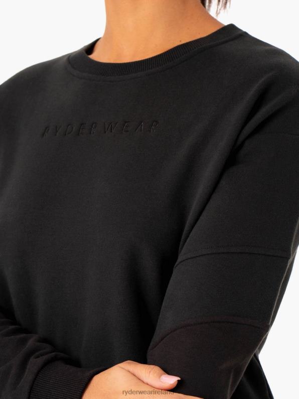 Ryderwear Hybrid Pullover Jumper Black/Charcoal Women Clothing 4Z2T989