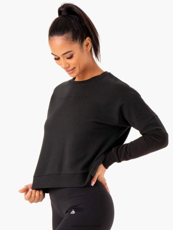 Ryderwear Hybrid Pullover Jumper Black/Charcoal Women Clothing 4Z2T989