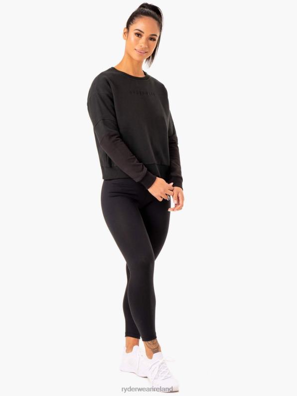 Ryderwear Hybrid Pullover Jumper Black/Charcoal Women Clothing 4Z2T989