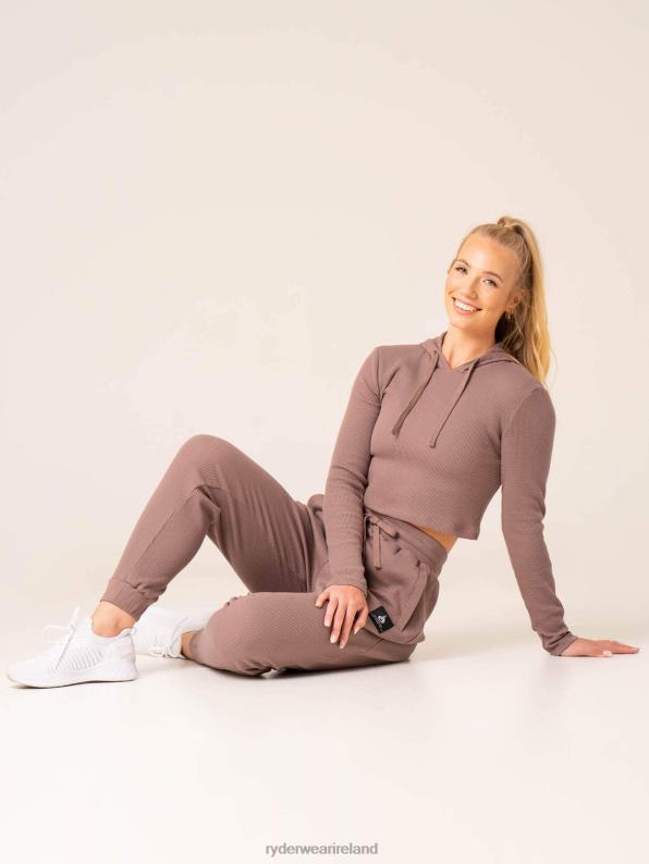 Ryderwear Wowaffle Lounge Hoodie Taupe Women Clothing 4Z2T787