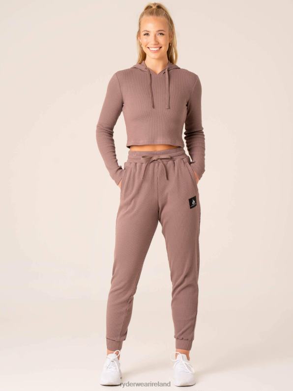 Ryderwear Wowaffle Lounge Hoodie Taupe Women Clothing 4Z2T787
