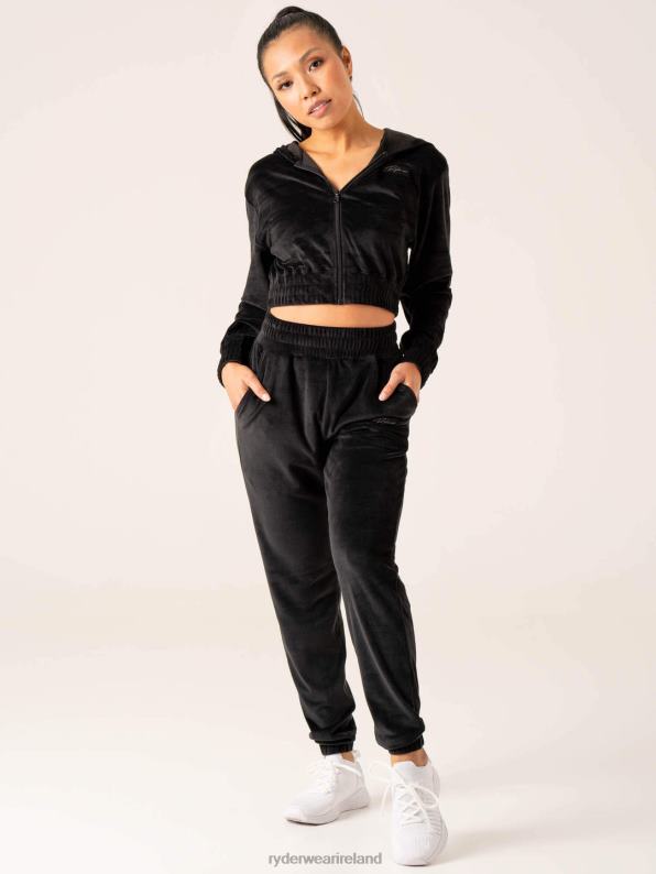 Ryderwear Velour Track Jacket Black Women Clothing 4Z2T806