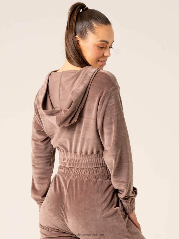 Ryderwear Velour Track Jacket Taupe Women Clothing 4Z2T805
