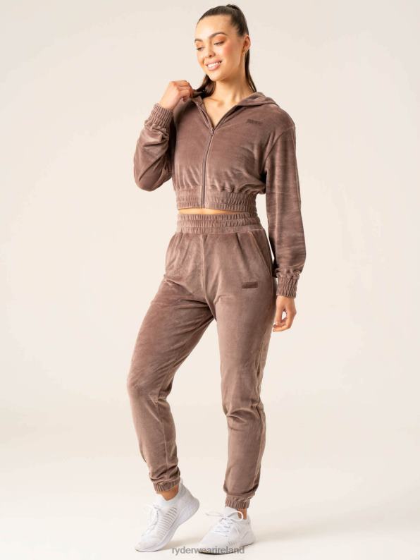 Ryderwear Velour Track Jacket Taupe Women Clothing 4Z2T805