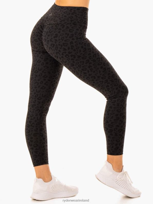 Ryderwear Adapt High Waisted Scrunch Leggings Black Leopard Women Clothing 4Z2T94