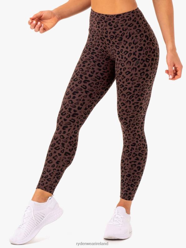 Ryderwear Adapt High Waisted Scrunch Leggings Chocolate Leopard Women Clothing 4Z2T151