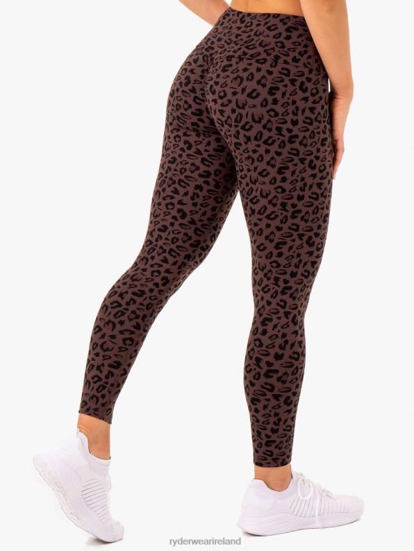 Ryderwear Adapt High Waisted Scrunch Leggings Chocolate Leopard Women Clothing 4Z2T151