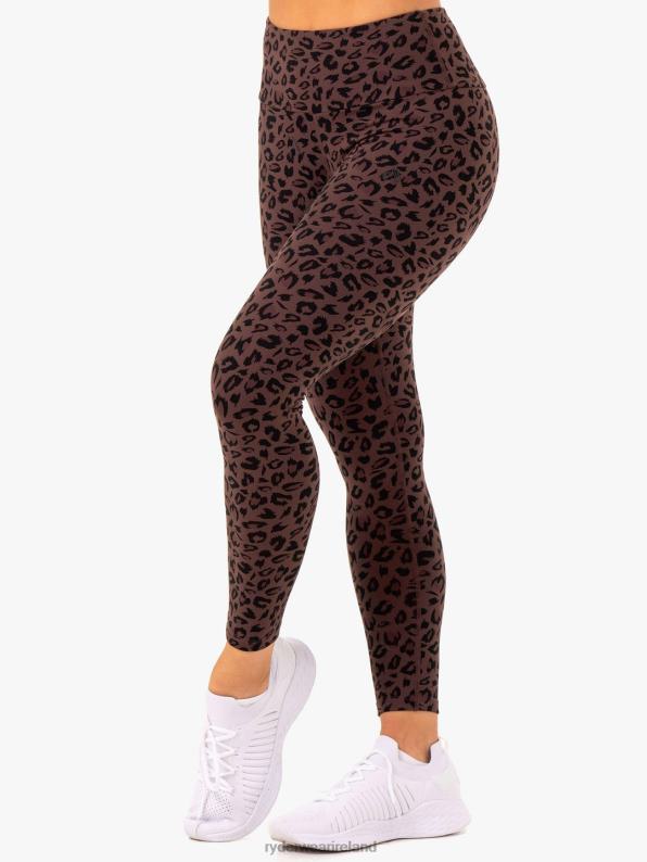 Ryderwear Adapt High Waisted Scrunch Leggings Chocolate Leopard Women Clothing 4Z2T151