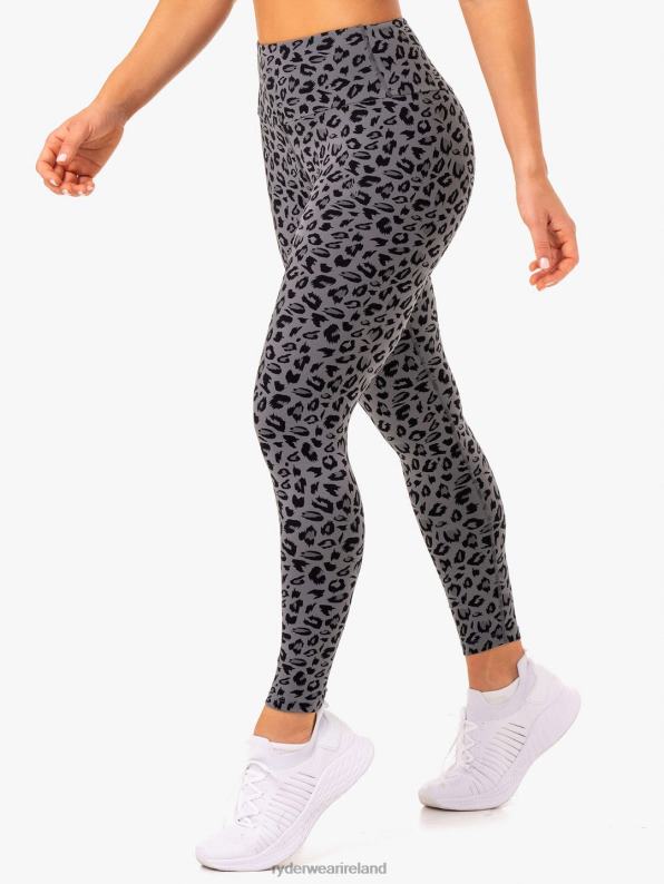 Ryderwear Adapt High Waisted Scrunch Leggings Grey Leopard Women Clothing 4Z2T1112