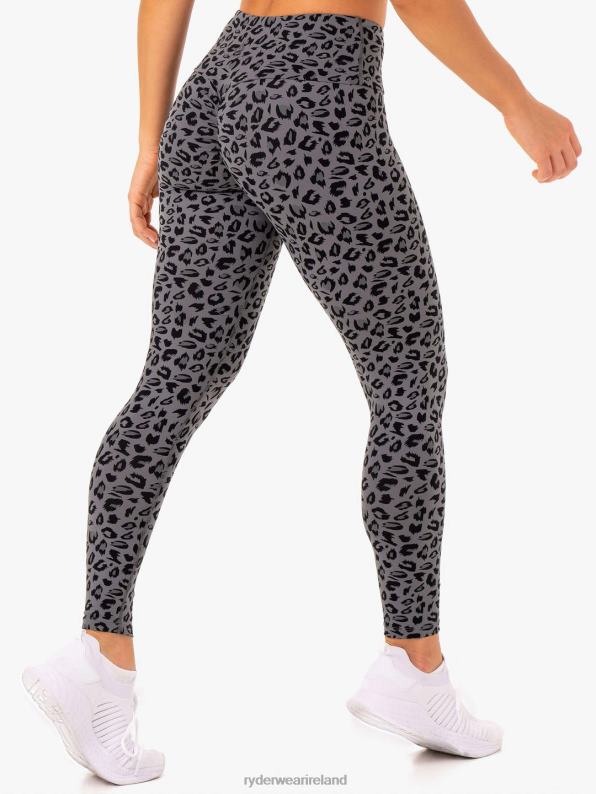 Ryderwear Adapt High Waisted Scrunch Leggings Grey Leopard Women Clothing 4Z2T1112