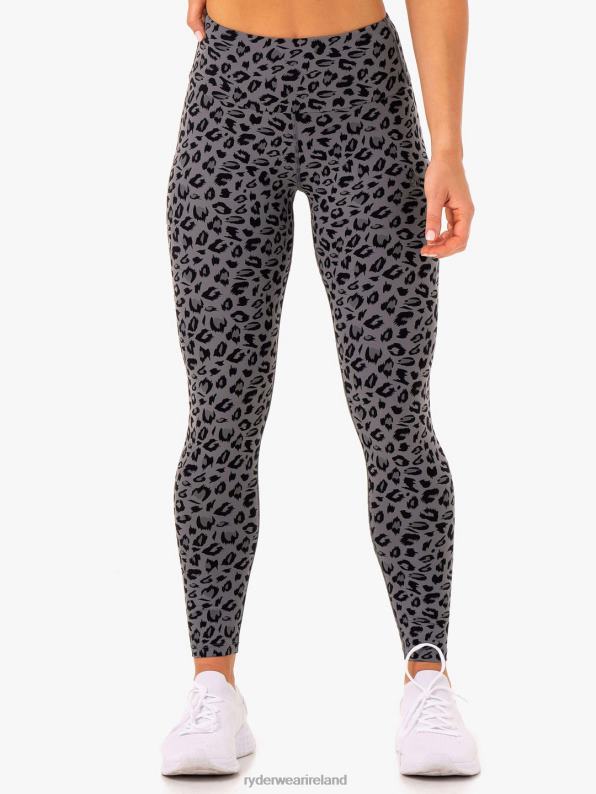 Ryderwear Adapt High Waisted Scrunch Leggings Grey Leopard Women Clothing 4Z2T1112