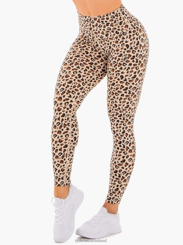 Ryderwear Adapt High Waisted Scrunch Leggings Nude Leopard Women Clothing 4Z2T158