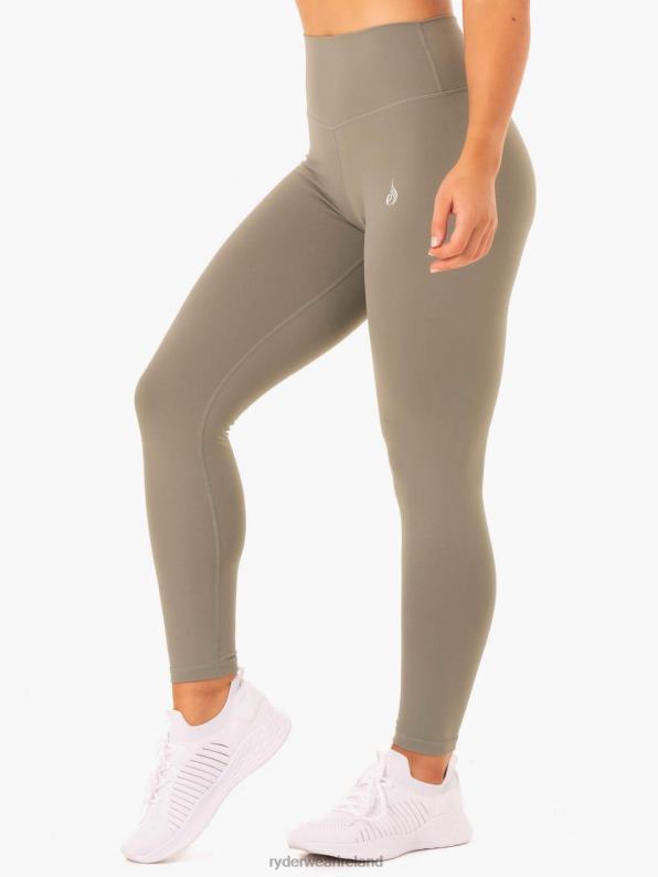 Ryderwear Base Full Length High Waisted Leggings Khaki Women Clothing 4Z2T143