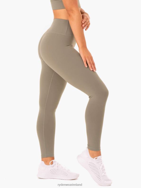 Ryderwear Base Full Length High Waisted Leggings Khaki Women Clothing 4Z2T143