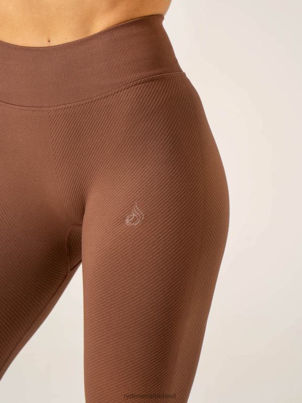 Ryderwear Circuit Rib Seamless High Waisted Leggings Chocolate Women Clothing 4Z2T59
