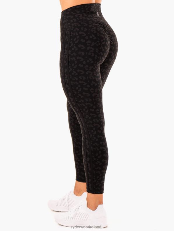 Ryderwear Evolution High Waisted Scrunch Leggings Black Leopard Women Clothing 4Z2T102