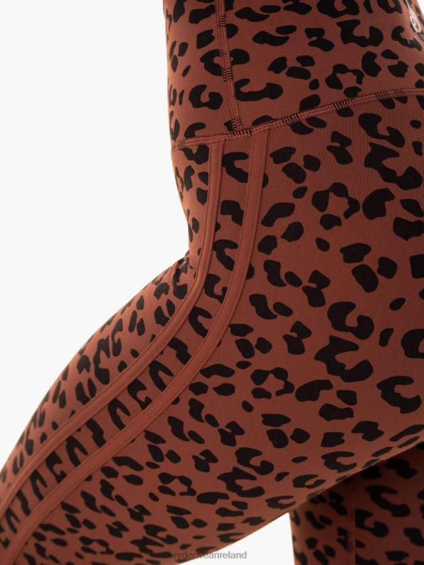 Ryderwear Evolution High Waisted Scrunch Leggings Chocolate Leopard Women Clothing 4Z2T101
