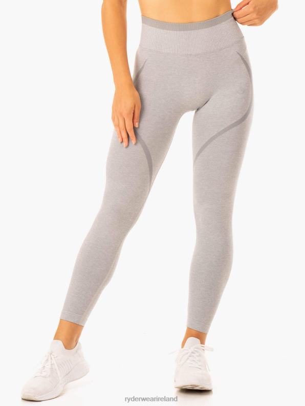 Ryderwear Excel Seamless High Waisted Leggings Grey Marl Women Clothing 4Z2T91