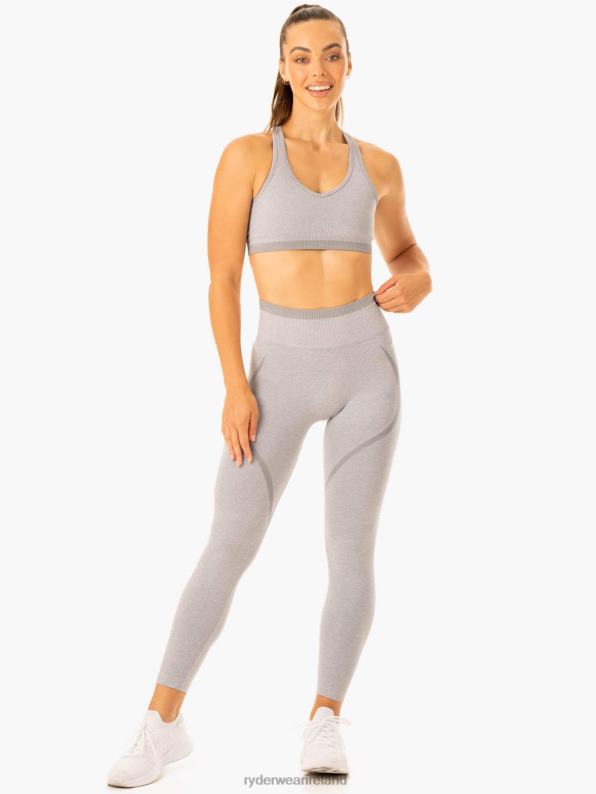Ryderwear Excel Seamless High Waisted Leggings Grey Marl Women Clothing 4Z2T91