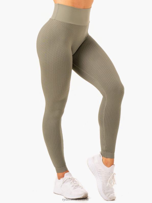 Ryderwear Honeycomb Scrunch Seamless Leggings Khaki Women Clothing 4Z2T109