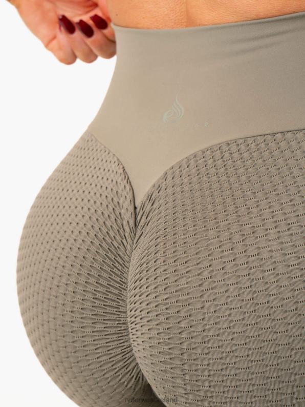 Ryderwear Honeycomb Scrunch Seamless Leggings Khaki Women Clothing 4Z2T109