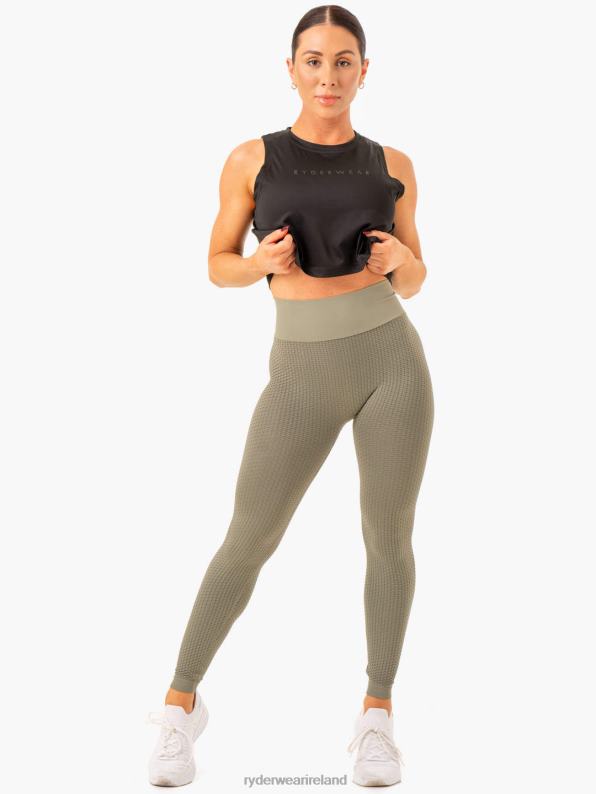 Ryderwear Honeycomb Scrunch Seamless Leggings Khaki Women Clothing 4Z2T109