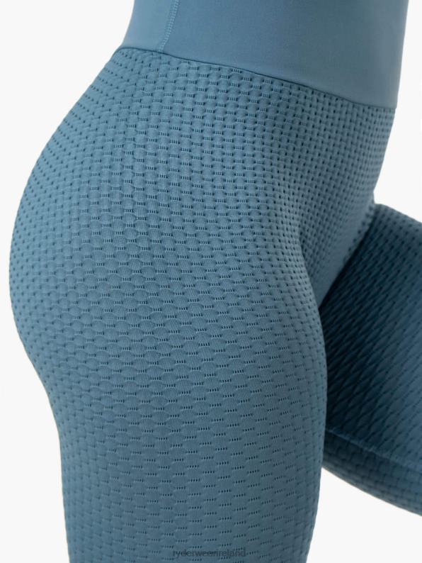 Ryderwear Honeycomb Scrunch Seamless Leggings Steel Blue Women Clothing 4Z2T110