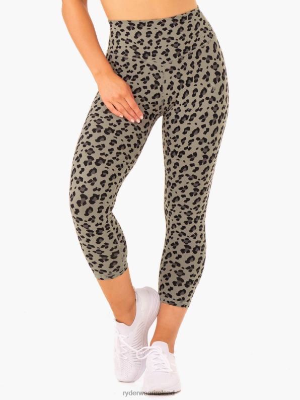 Ryderwear Hybrid 7/8 Leggings Khaki Leopard Women Clothing 4Z2T139