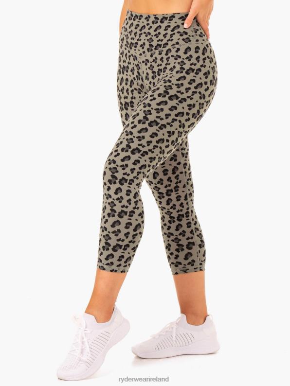 Ryderwear Hybrid 7/8 Leggings Khaki Leopard Women Clothing 4Z2T139